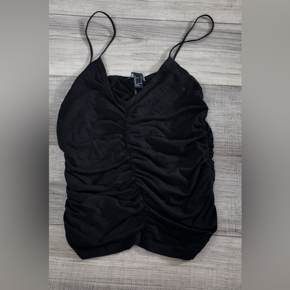 Elegant Black Ruched Women's Tank Top Size L - Minimal , Casual - Picture 4 of 6